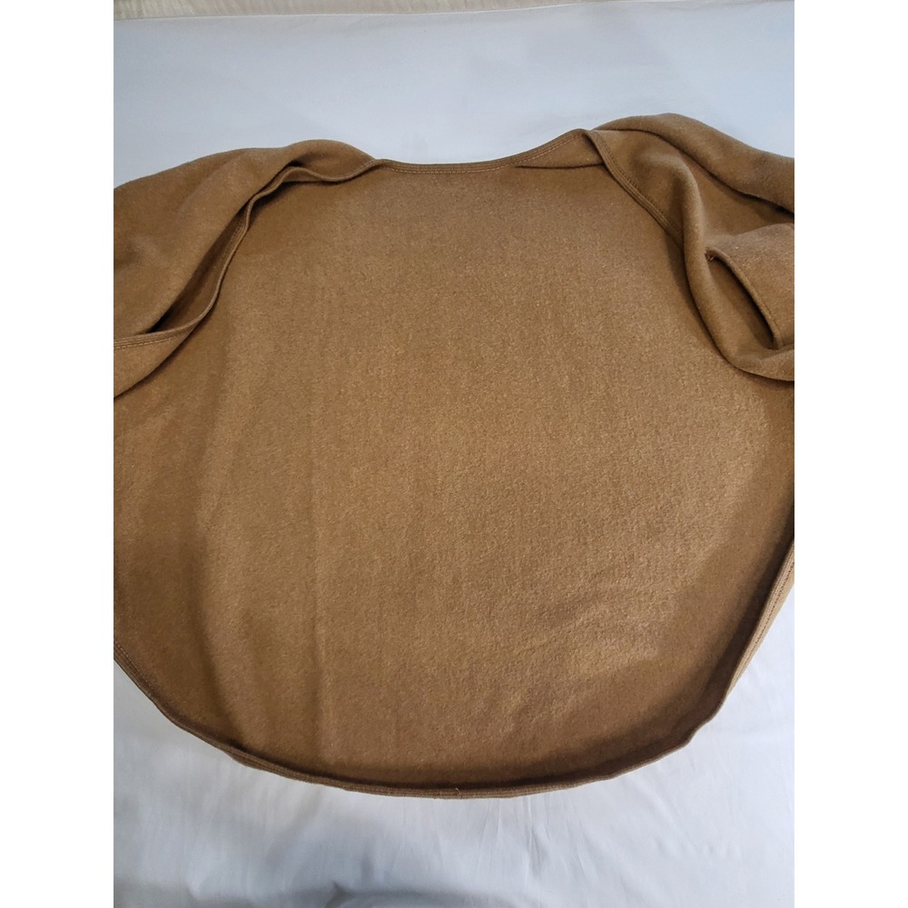 The Fleece Company Camel Brown Open Front Wrap Poncho Fleece Cape One Size